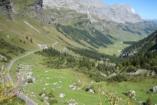 Blick zurck die Passstrasse schlngelt sich immer hher