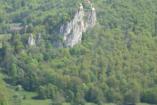 Blick vom Knopfmacherfelsen zum Kloster Beuron